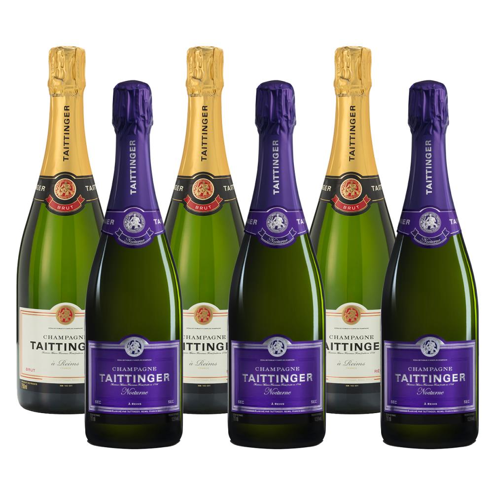 Mixed Case of Taittinger Brut and Nocturne Sec (6x75cl)